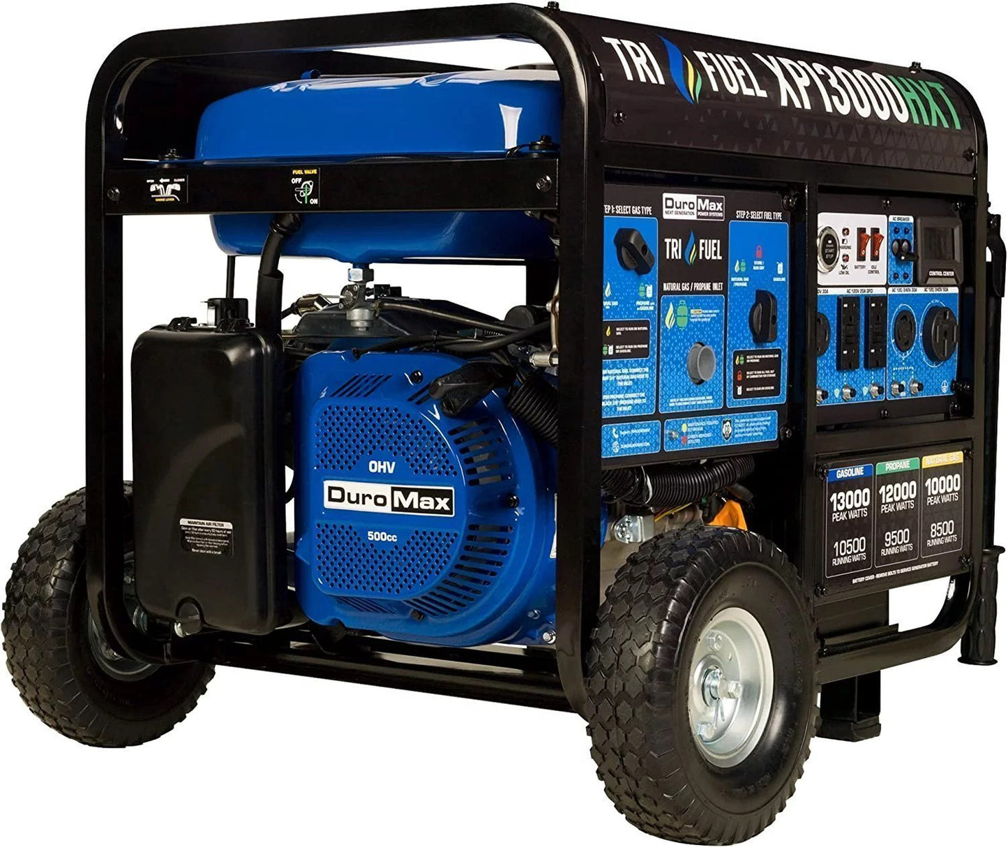 DuroMax 13000 Watt, Tri Fuel Portable Generator, w/ CO Alert image 0