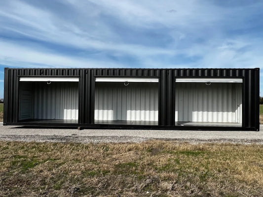 40ft Shipping Container w/3 Roll-Up Side Doors image 0