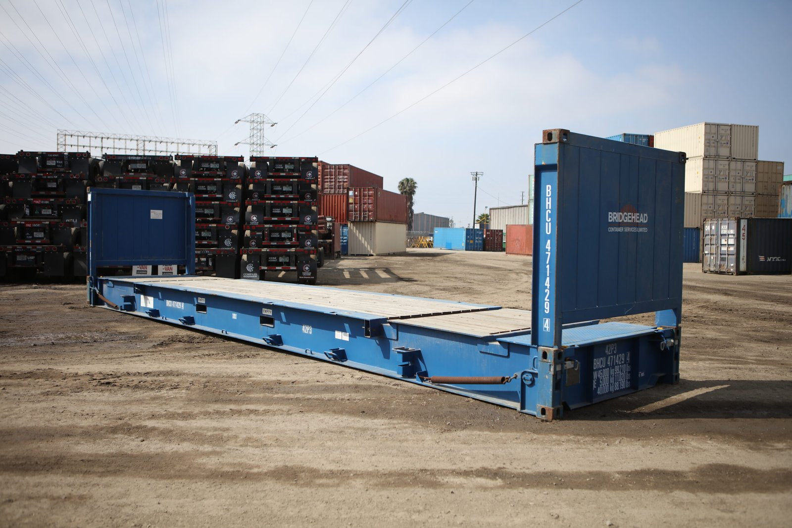 40-foot Flat Rack Shipping Container – Cargo-worthy image 0