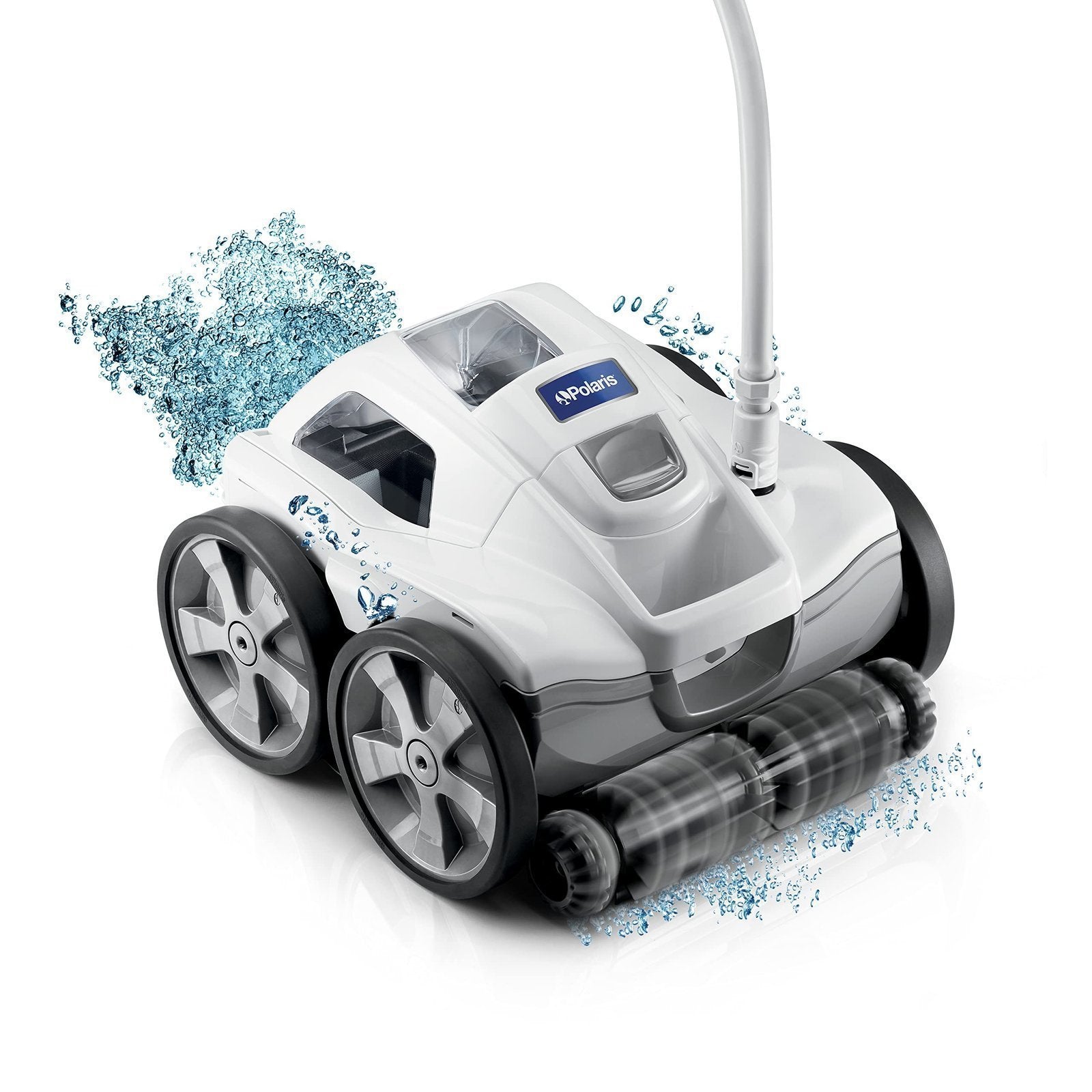 Polaris Quattro P40 Pressure Side Pool Cleaner for All In-Ground Pool Surfaces, Large-Capacity Dual Filtration Canister, 31′ Hose & Transparent Lid to View Debris image 0