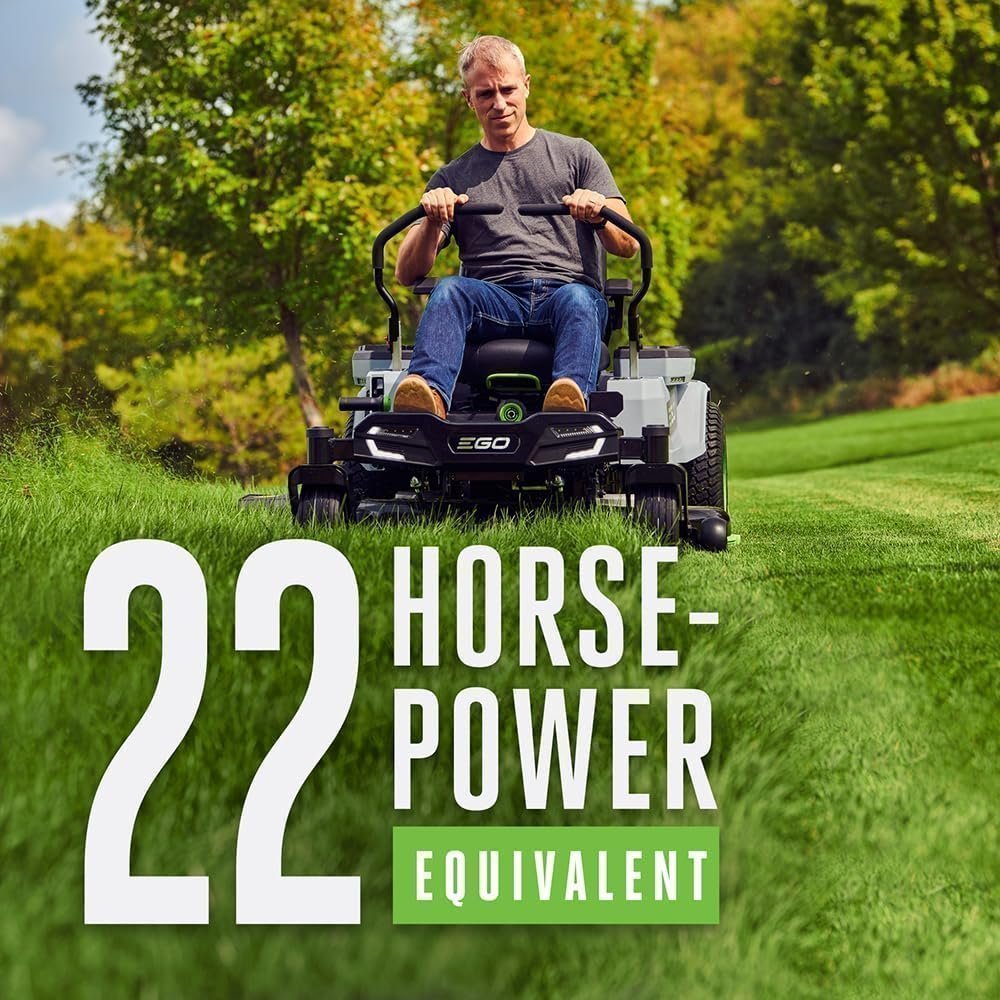 EGO Power+ Electric Riding Lawn Mower, 42″ Deck with Zero Turn Radius, Includes (4) 56V 10.0Ah Batteries and Charger – ZT4204L image 4
