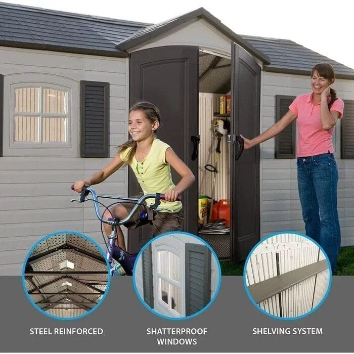 Side Entry 15 ft. W x 8 ft. D Plastic Storage Shed image 1