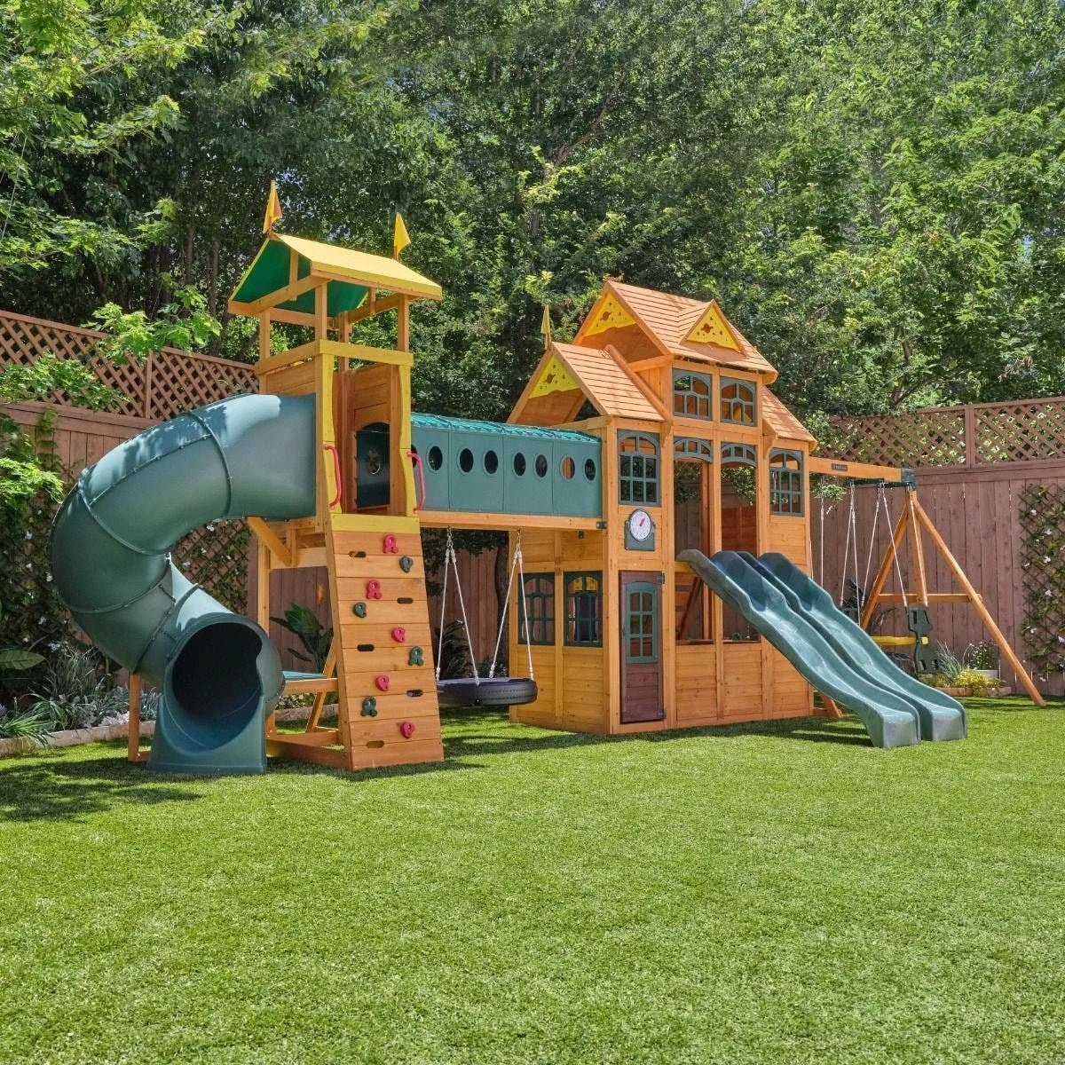 Kids Kidkraft Bear Cave Lodge Swing Set / Playset image 0