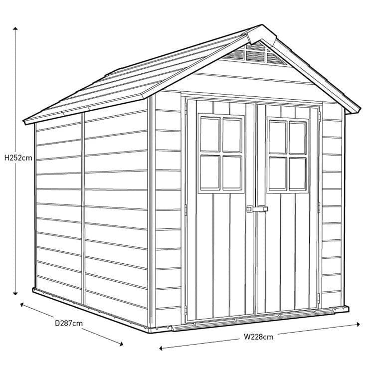 Keter Newton 7ft 6″ x 9ft 5″ (2.3 x 2.9m) Storage Shed image 4
