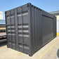 20ft Shipping Container – Matte Black w/ 12’ Side Roll-Up Door image 0