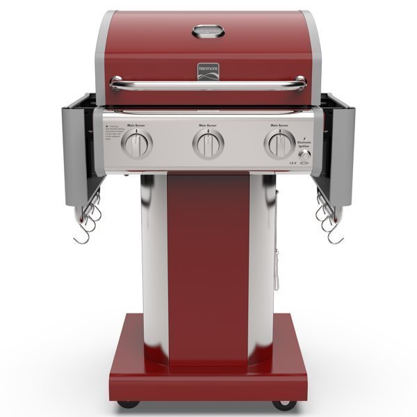 Kenmore 3-Burner Propane Gas Grill with Foldable Side Tables image 1
