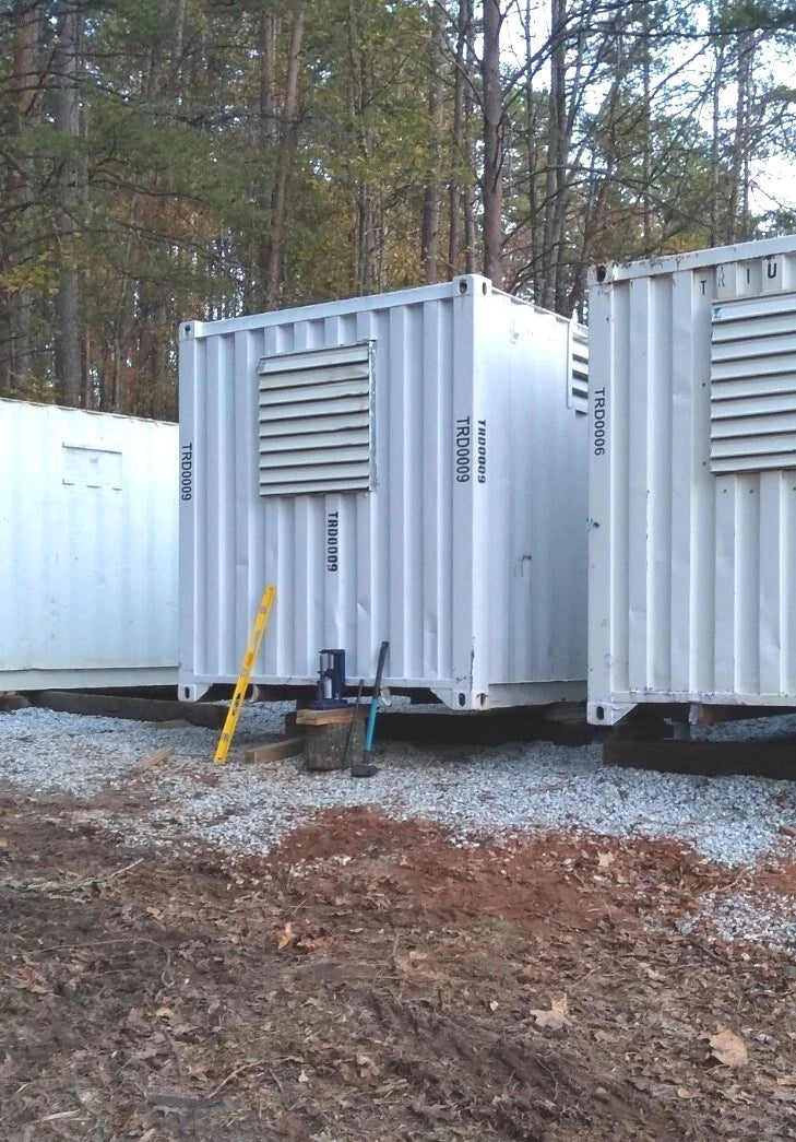 40 ft Container Shop – Climate Controlled Office + Inventory Storage / Racking image 1