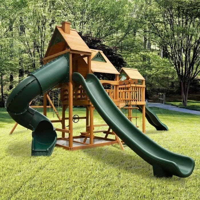 Treasure Trove II Swing Set /Tongue and Groove Wood Roof image 2