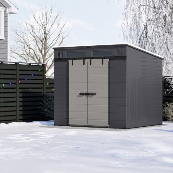 Suncast Modernist® 8 ft. x 7 ft. Dual Barn Door Storage Shed image 9