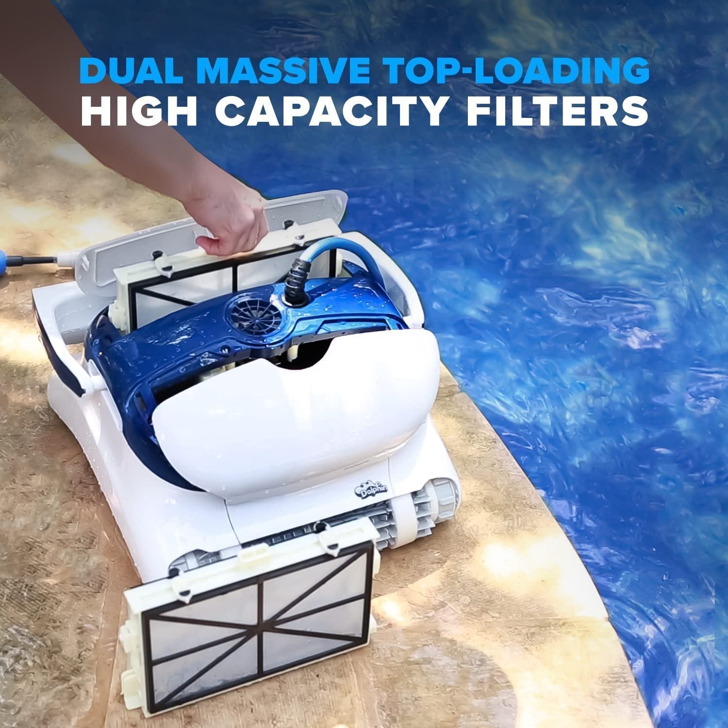 Dolphin Sigma Robotic Pool Cleaner (2024 Model) — Wi-Fi, App, Gyroscope, Weekly Timer, Waterline Cleaning & Massive Top-Loading Ultra-Fine and Standard Filters for In-Ground Swimming Pools up to 50ft image 2