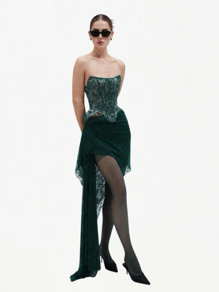 Emerald Luxe Corset - green - S