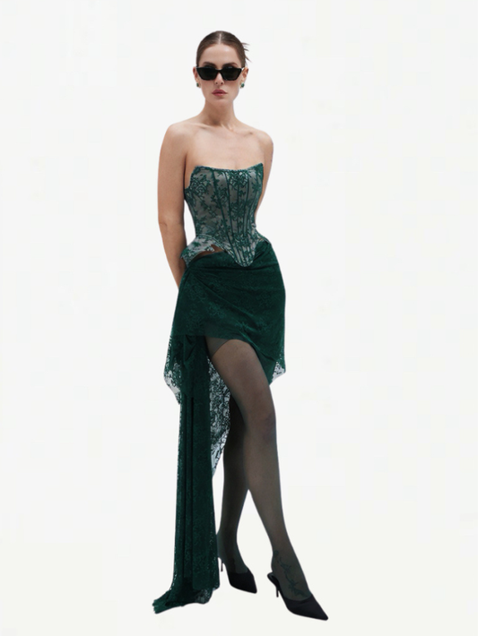 Emerald Luxe Corset - green - S