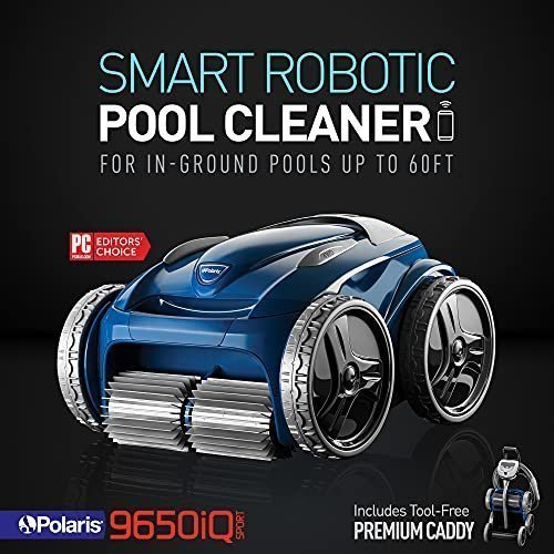 Polaris 9650iQ Sport Robotic Cleaner, Automatic Vacuum for InGround Pools up to 60ft, Smart App, WiFi, Amazon Alexa, 70ft Swivel Cable w/Strong Suction & Easy Access Filter Canister image 5