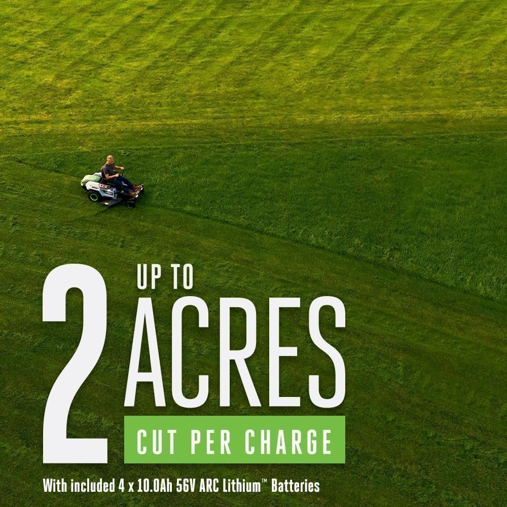EGO Power+ Electric Riding Lawn Mower, 42″ Deck with Zero Turn Radius, Includes (4) 56V 10.0Ah Batteries and Charger – ZT4204L image 1