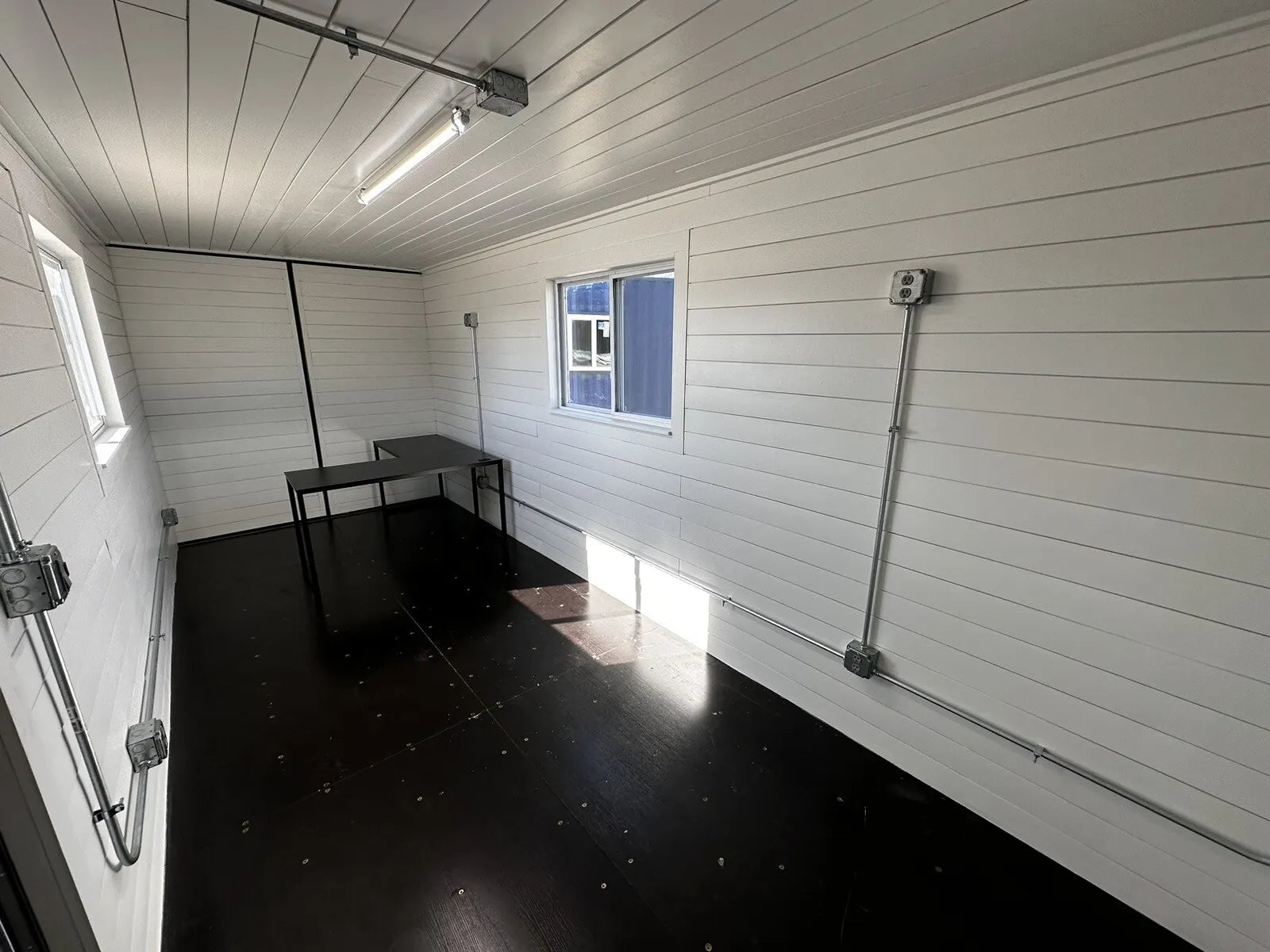 20ft 20’ Slate Gray Shiplap 120V Shipping Container Office Mini Split image 4