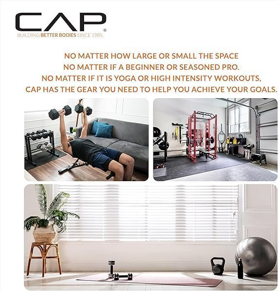 CAP Barbell Rubber Coated Dumbbell Weight Set with Vertical Rack | 100 lb, 150 lb, and 210 lb Options image 1
