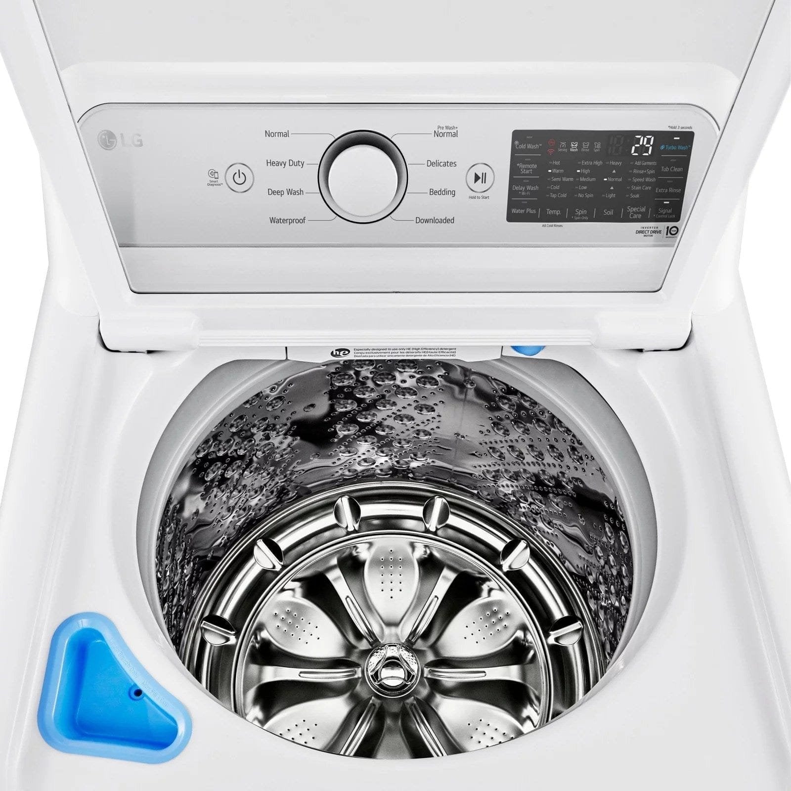 LG – 5.5 Cu. Ft. Smart Top Load Washer with TurboWash3D – White image 10