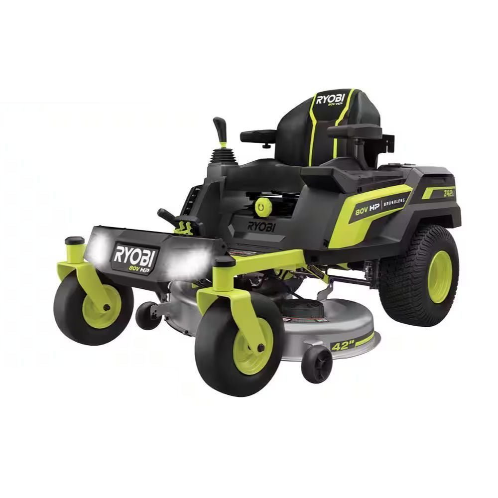 RYOBI 80V HP Brushless 42 in. Battery Electric Cordless Zero Turn Riding Mower Batteries and Charger 80V Batteries 40V image 0