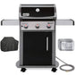 Weber 47510001 Spirit E-310 3-Burner Natural GAS Black Bundle with Generic Grill Cover Barbecue Drip Pans Set of 3 image 0