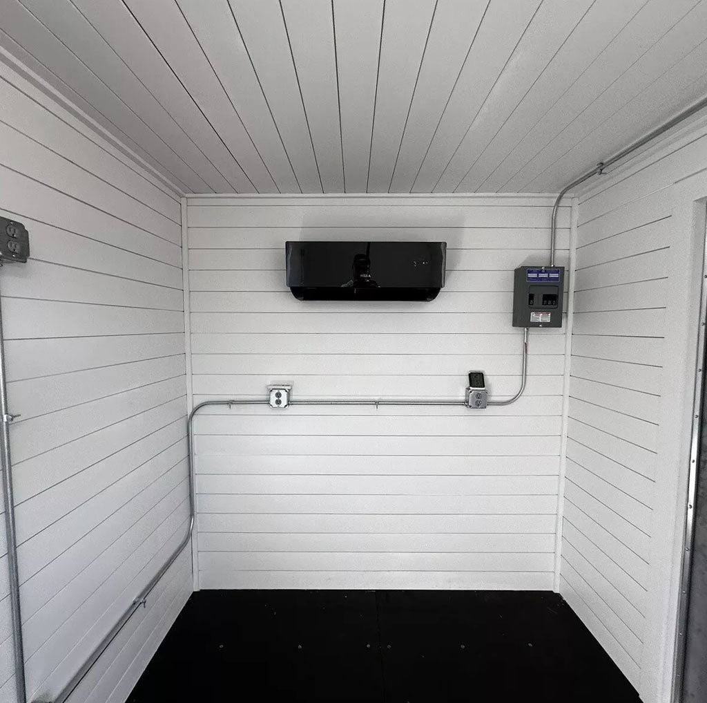 20 ft 20’ Slate Gray Shiplap 120V Shipping Container Office Minisplit image 3
