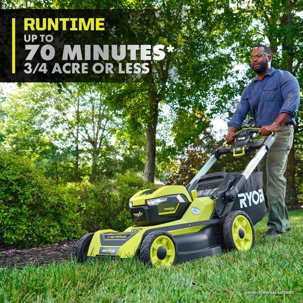 RYOBI 40v Hp brushless 21″ self-propelled AWD dual-blade mower kit image 7