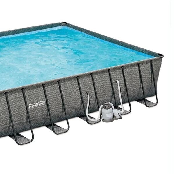 Summer Waves 32ft x 16ft x 52in Rectangle Frame Above Ground Swimming Pool Set image 5