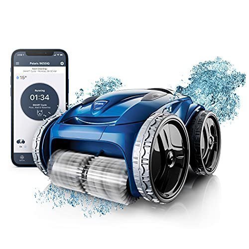Polaris 9650iQ Sport Robotic Cleaner, Automatic Vacuum for InGround Pools up to 60ft, Smart App, WiFi, Amazon Alexa, 70ft Swivel Cable w/Strong Suction & Easy Access Filter Canister image 0