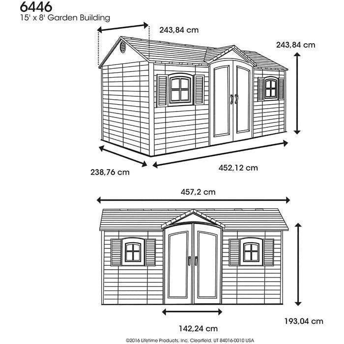 Side Entry 15 ft. W x 8 ft. D Plastic Storage Shed image 4