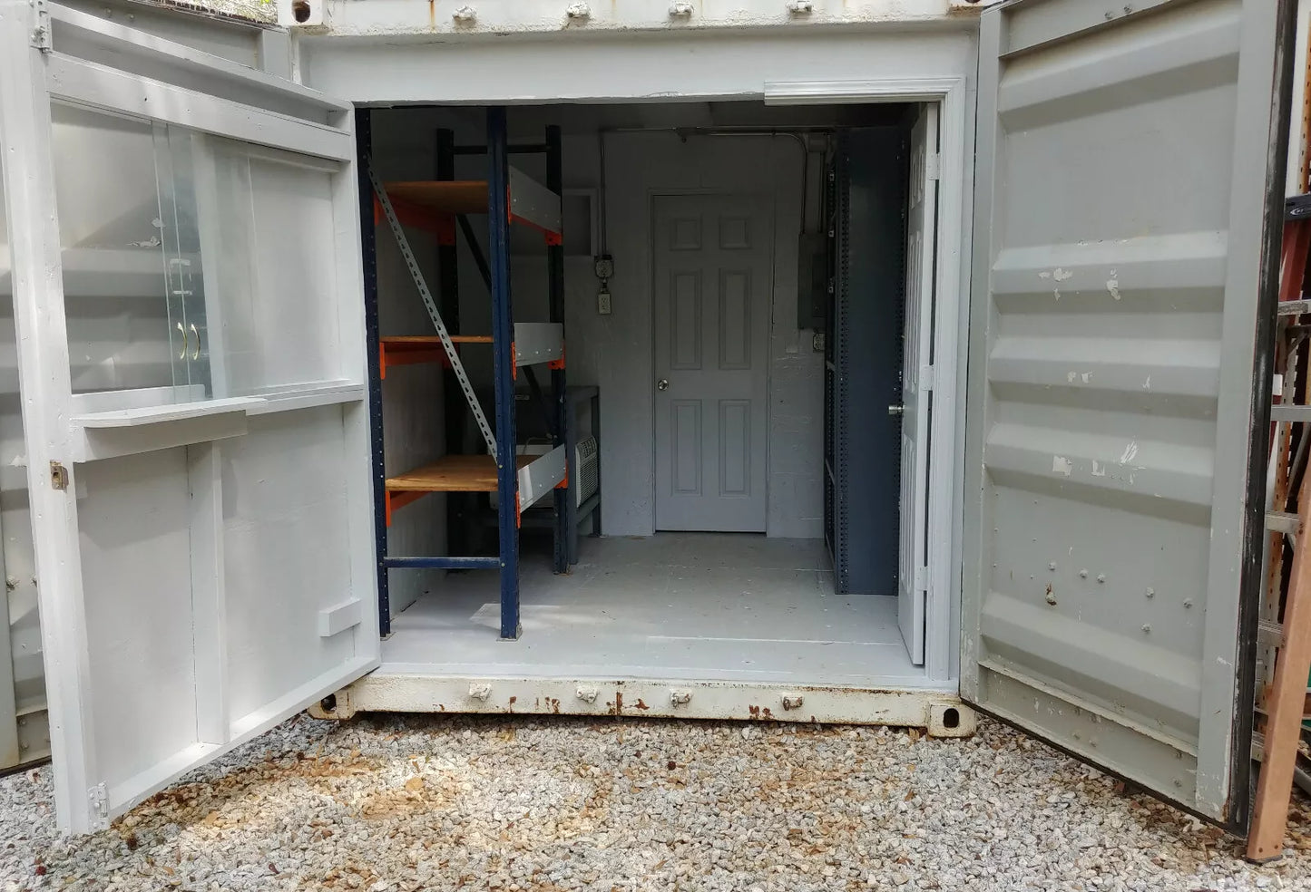 40 ft Container Shop – Climate Controlled Office + Inventory Storage / Racking image 7