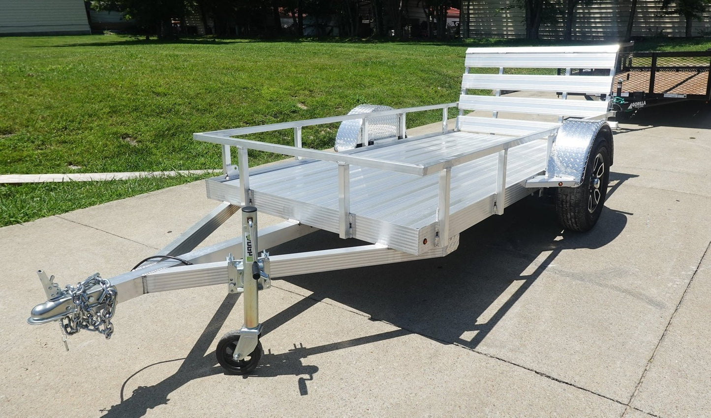 5′ x 10′ Aluminum Utility Trailer with Gate and Mag Wheels – 3500 lb Axle image 1