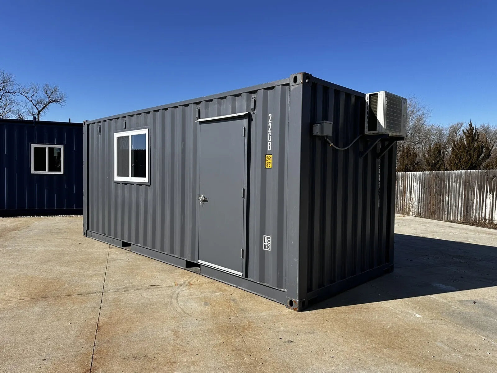 20ft 20’ Slate Gray Shiplap 120V Shipping Container Office Mini Split image 0