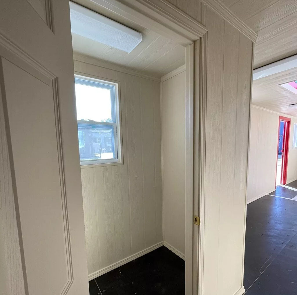 40FT Modified Shipping Container Office – 800 Sq Ft, Red, w/ Bathroom & Storage image 2