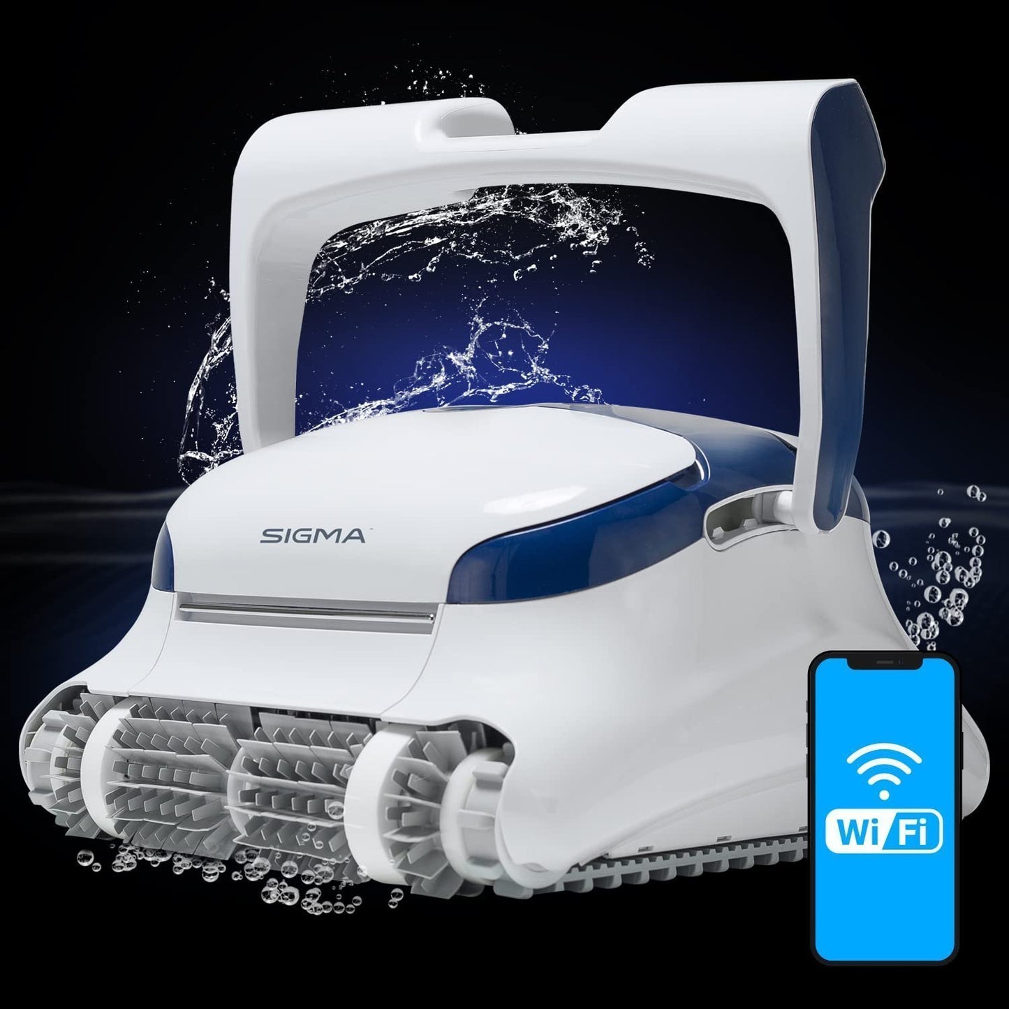 Dolphin Sigma Robotic Pool Cleaner (2024 Model) — Wi-Fi, App, Gyroscope, Weekly Timer, Waterline Cleaning & Massive Top-Loading Ultra-Fine and Standard Filters for In-Ground Swimming Pools up to 50ft image 0