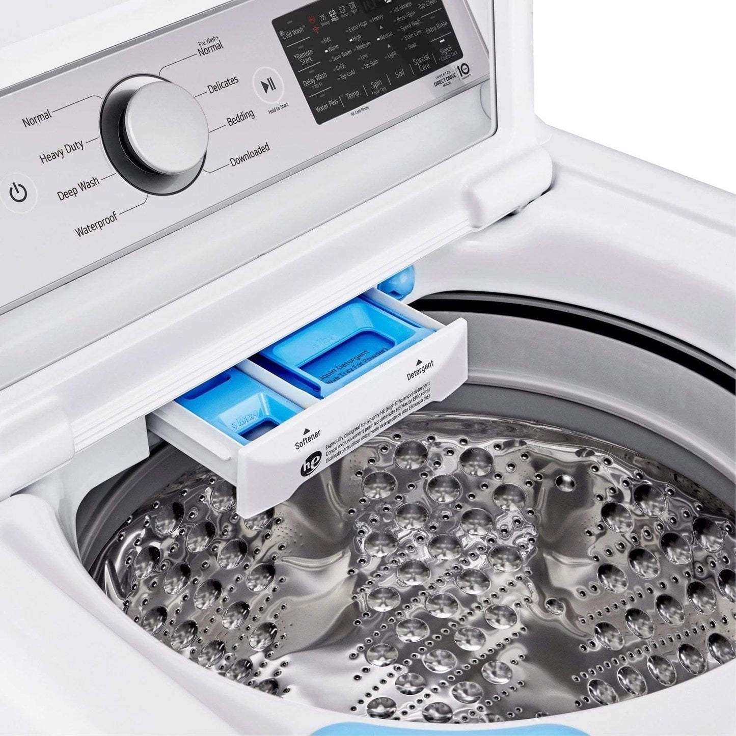 LG – 5.5 Cu. Ft. Smart Top Load Washer with TurboWash3D – White image 5