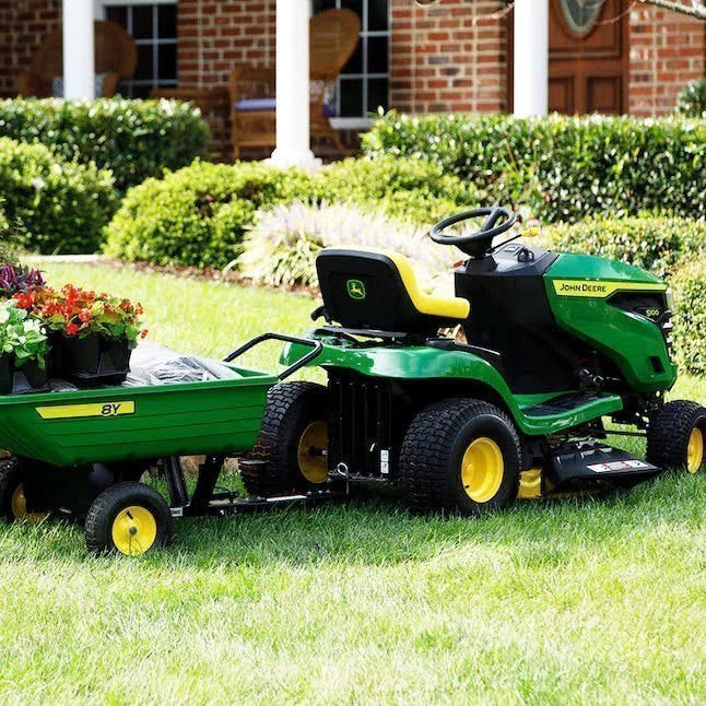 John Deere S100 42 in. 17.5 HP GAS Hydrostatic Riding Lawn Tractor image 1