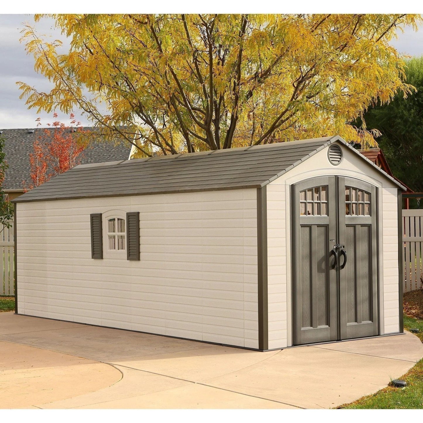 Outdoor Storage Shed 8′ x 20′ – Desert Sand – Lifetime image 0