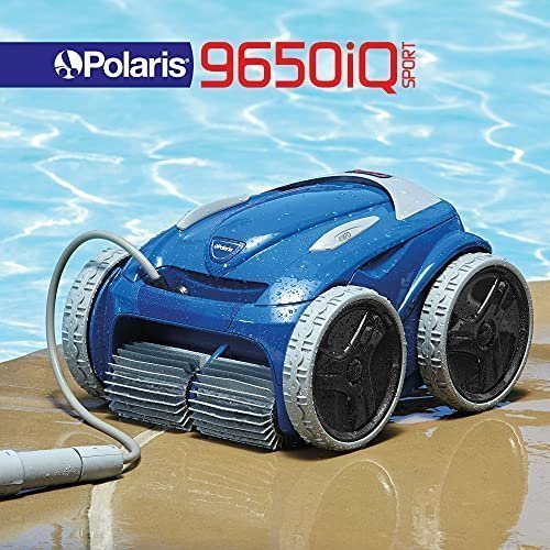 Polaris 9650iQ Sport Robotic Cleaner, Automatic Vacuum for InGround Pools up to 60ft, Smart App, WiFi, Amazon Alexa, 70ft Swivel Cable w/Strong Suction & Easy Access Filter Canister image 1