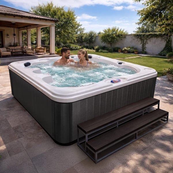 American Spas 7-Person 40-Jet Premium Acrylic Bench Spa Standard Hot Tub with Ozonator and 5.5kW Heater image 0