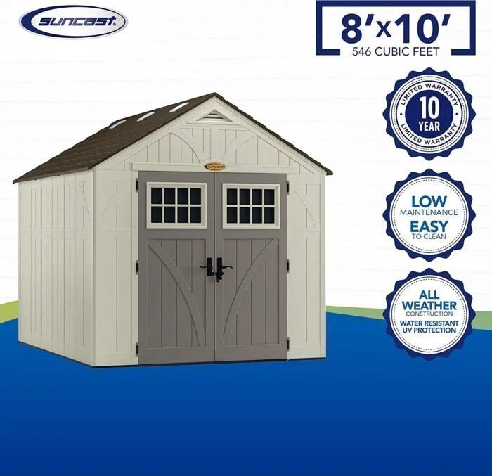 Suncast Tremont 8×10 BMS8100 Outdoor Resin Storage Shed image 1