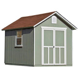 Installed Meridian 8 ft. x 10 ft. Wood Storage Shed with Autumn Brown Shingles image 0