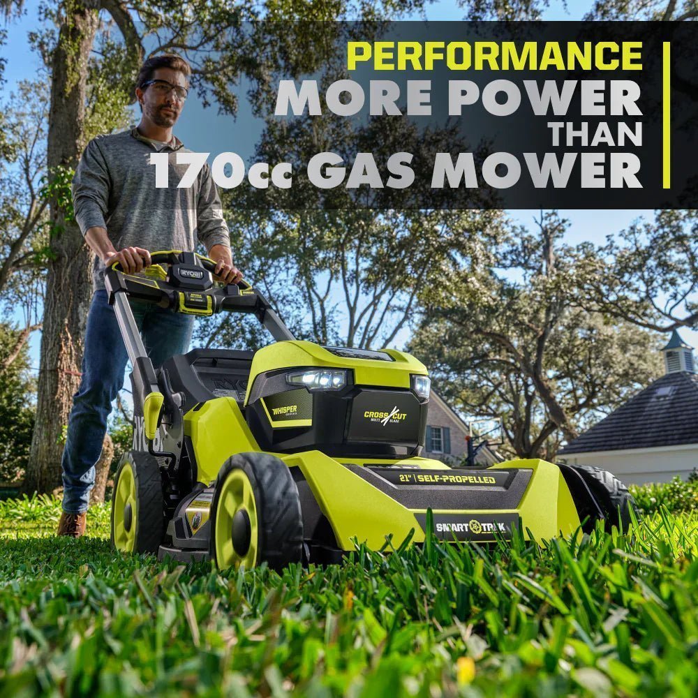 RYOBI 40v Hp brushless 21″ self-propelled AWD dual-blade mower kit image 6