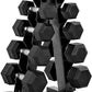 CAP Barbell Rubber Coated Dumbbell Weight Set with Vertical Rack | 100 lb, 150 lb, and 210 lb Options image 0