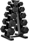 CAP Barbell Rubber Coated Dumbbell Weight Set with Vertical Rack | 100 lb, 150 lb, and 210 lb Options image 0