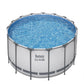 Bestway Steel Pro MAX 10 Foot x 30 Inch Round Metal Frame Above Ground Outdoor Backyard Swimming Pool Set with 330 GPH Filter Pumps image 0