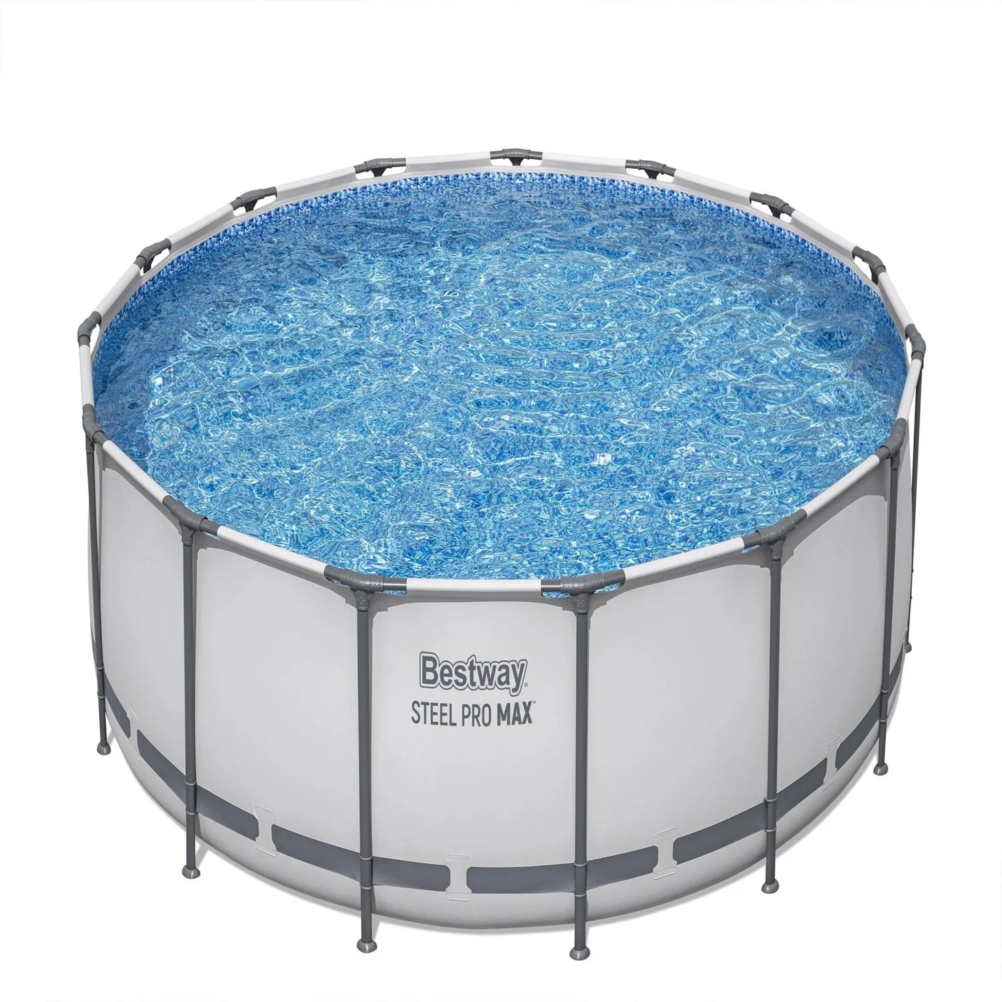 Bestway Steel Pro MAX 10 Foot x 30 Inch Round Metal Frame Above Ground Outdoor Backyard Swimming Pool Set with 330 GPH Filter Pumps image 0
