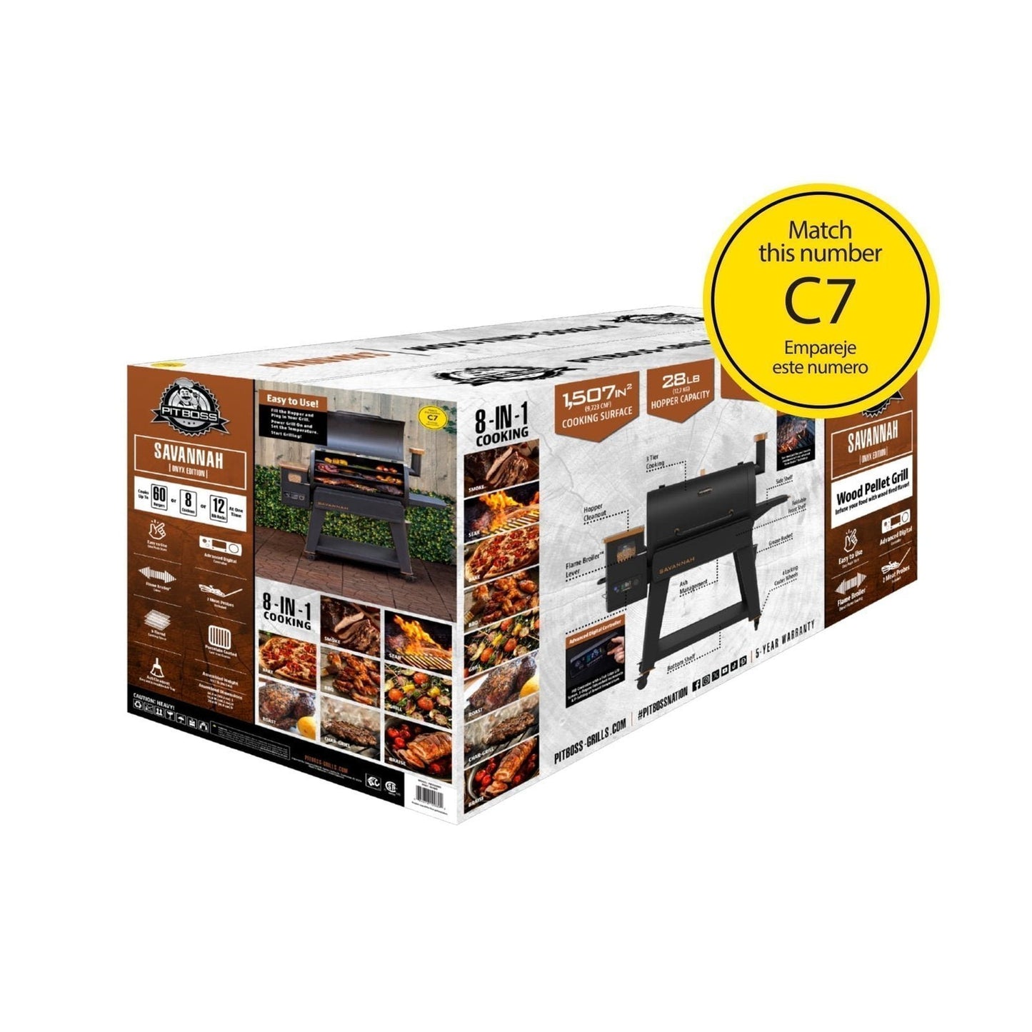 Pit Boss Pellet Smoker, Savannah 1500 Square Inch Wood Fired Pellet Grill, Onyx Series image 2