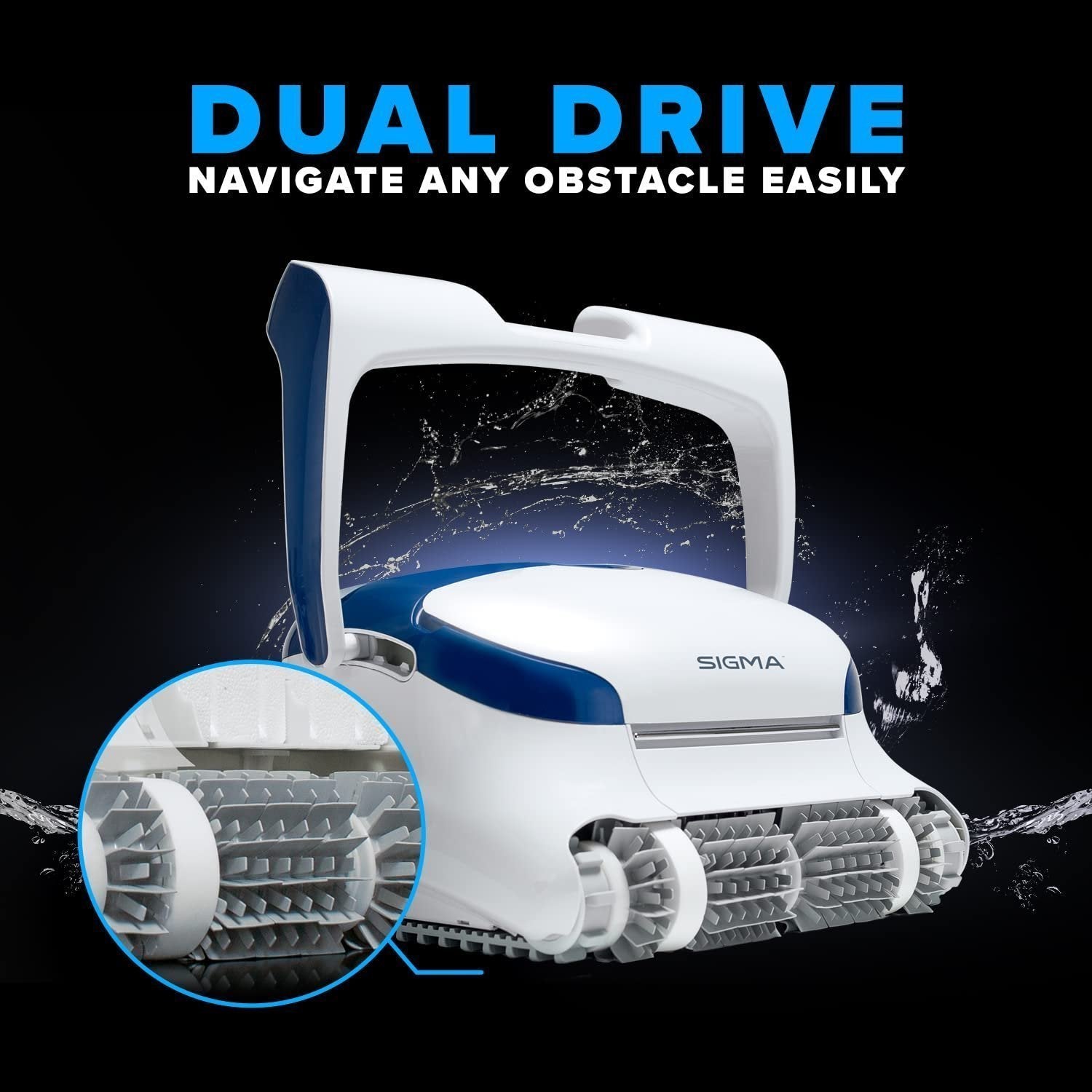 Dolphin Sigma Robotic Pool Cleaner (2024 Model) — Wi-Fi, App, Gyroscope, Weekly Timer, Waterline Cleaning & Massive Top-Loading Ultra-Fine and Standard Filters for In-Ground Swimming Pools up to 50ft image 1