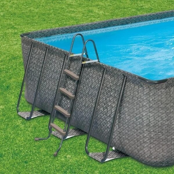 Summer Waves 32ft x 16ft x 52in Rectangle Frame Above Ground Swimming Pool Set image 2