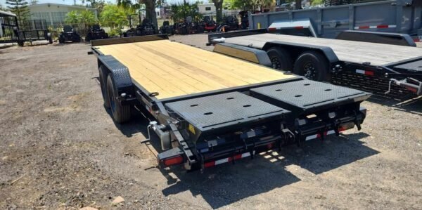 22 Foot Big Tex Super Duty Tandem Axle with Mega Ramp Black Equipment Trailer (16ET-19BK+3MR) image 2