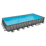 Summer Waves 32ft x 16ft x 52in Rectangle Frame Above Ground Swimming Pool Set image 0